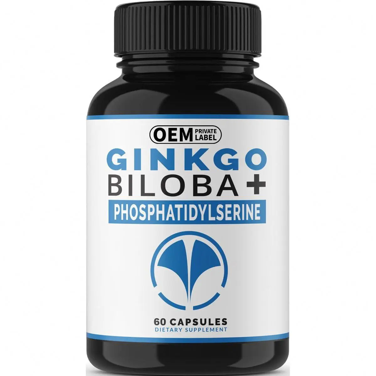 OEM Nootropic Brain Supplement Ginkgo Biloba+ Phosphatidylserine 60 Capsules Helps Improve Mental Performance and Working Memory