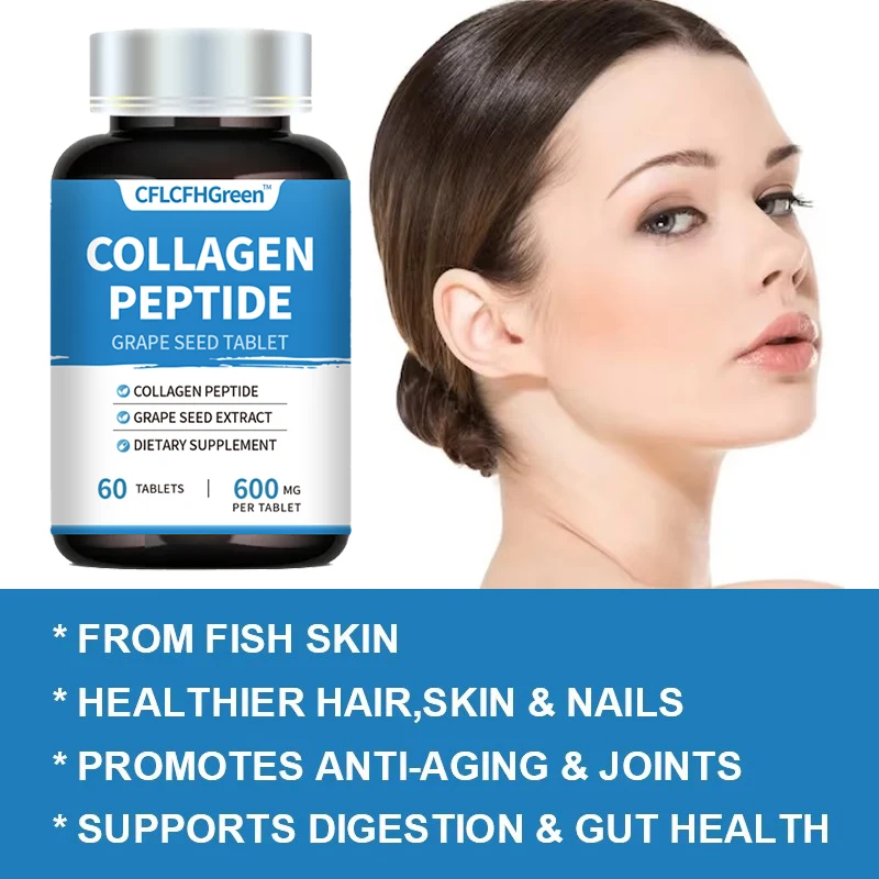 CFLCFH 60Tablets Collagen Supplement grape seed extract capsule Antioxidants Tablet For Hair Skin And Nails
