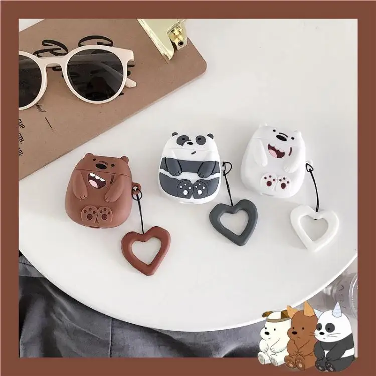 Rubber Silicone Case Earphone Bears Case Teddy Bear Cases for Airpods Pro
