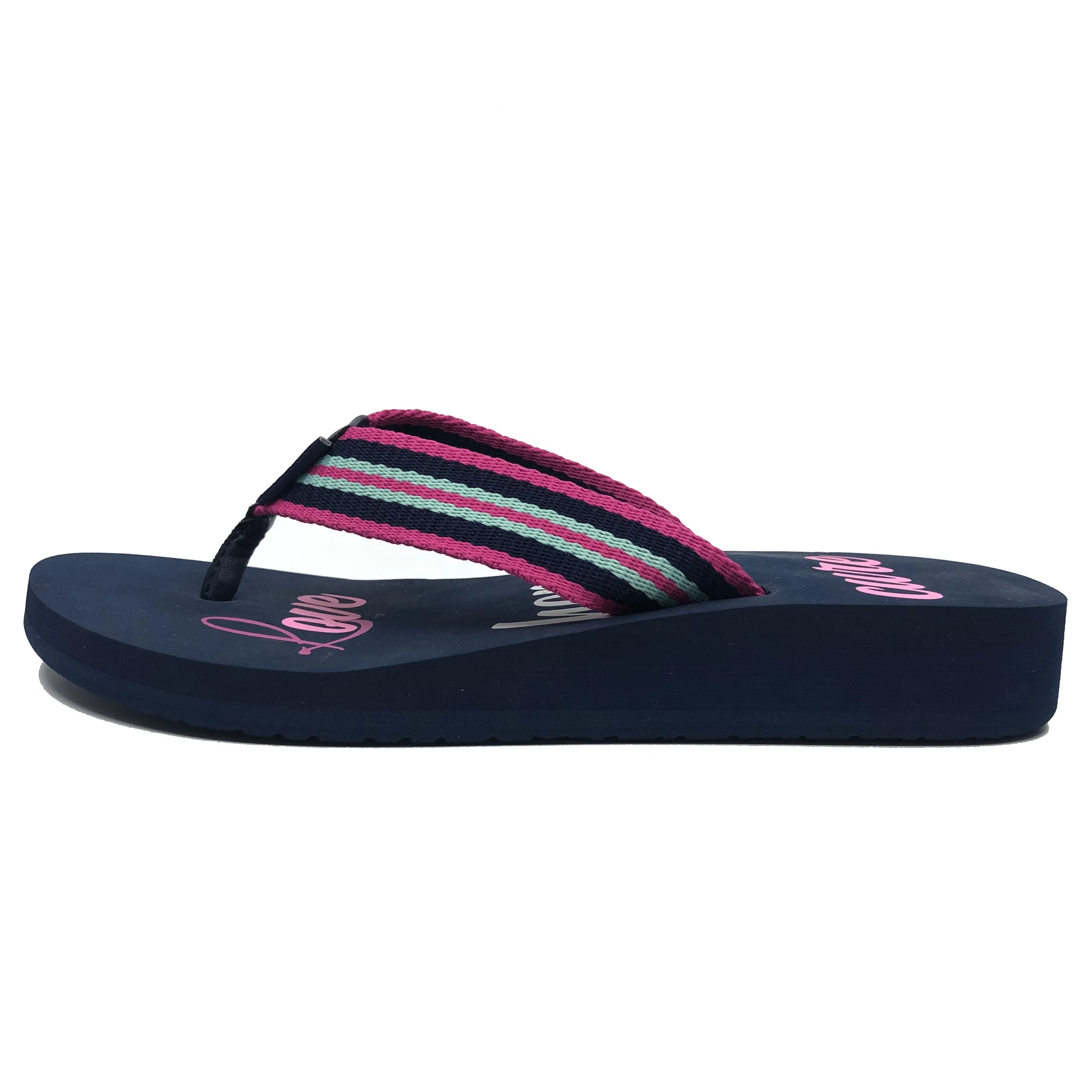 Factory direct sales high quality sandal new design navy eva high heel slippers flipflops women