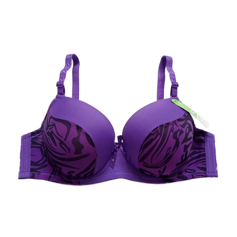 custom design sexy leopard thin cup shoulder strap widened three rows three button underwear bar