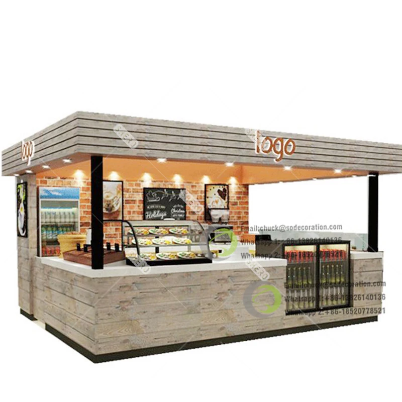 Customized Coffee Booth Mall Kiosk Luxury Cafe Kiosk Good Quality Modern Dessert kiosk