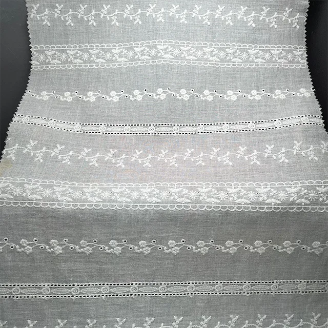 TUTON Top Quality TC Cotton French Beaded Lace Embroidery Fabric For Dress