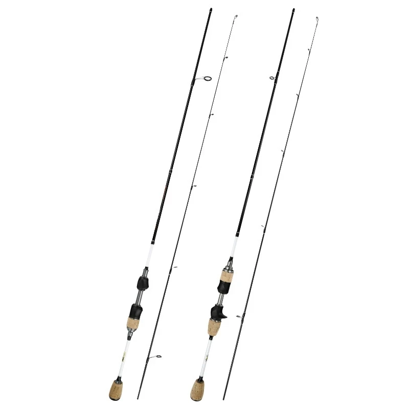 2 Piece Ultra Light Carbon Horse Mouth Road Ultralight Stream Spinning Casting Fishing Rod for Small Fish