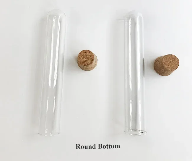2024 trend products high quality borosilicate clear glass smoking pipe pre roll tube 12mm cork stopper bottle cigarette holder