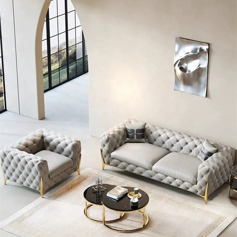 European Style Soft Leather Bubble Sectional Sofa Modernos Living Room Furniture Sofa
