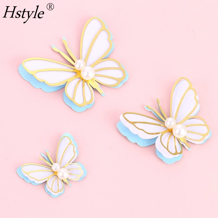 Жемчужная бабочка Топпер для торта на день рождения розовое золото сделай сам торты Декор свадьбу детский душ товары выпечки PQ867