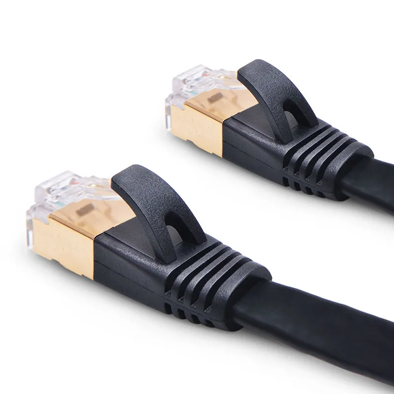 cat6a cat7 sstp flat patch cord 8 core cable ethernet with RJ45 connector