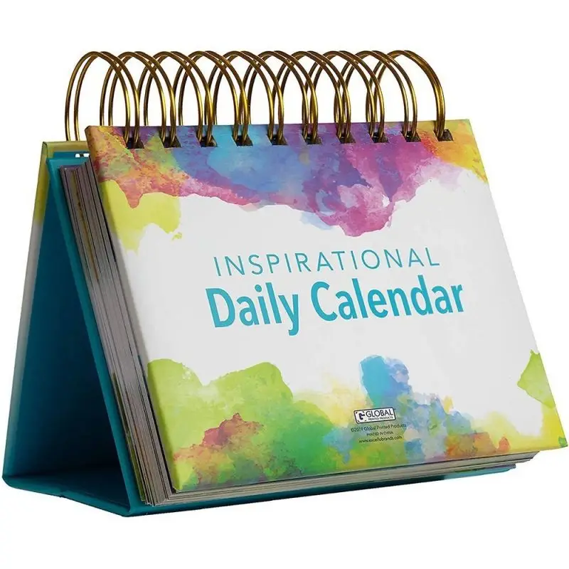 Factory Direct Wholesale Custom Logo And Size 365 Days Inspirational Daily Quotes Beautiful Flip Table Calendar