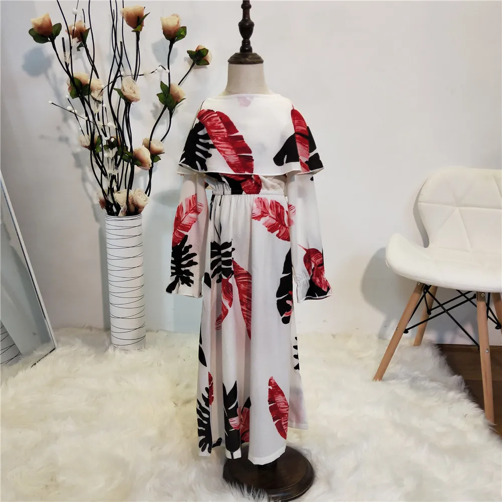 2021 Latest  Busana Muslim  Robe Abaya Dubai Satin Dress Islamic Clothing Kids Abayas Girls Muslim Children