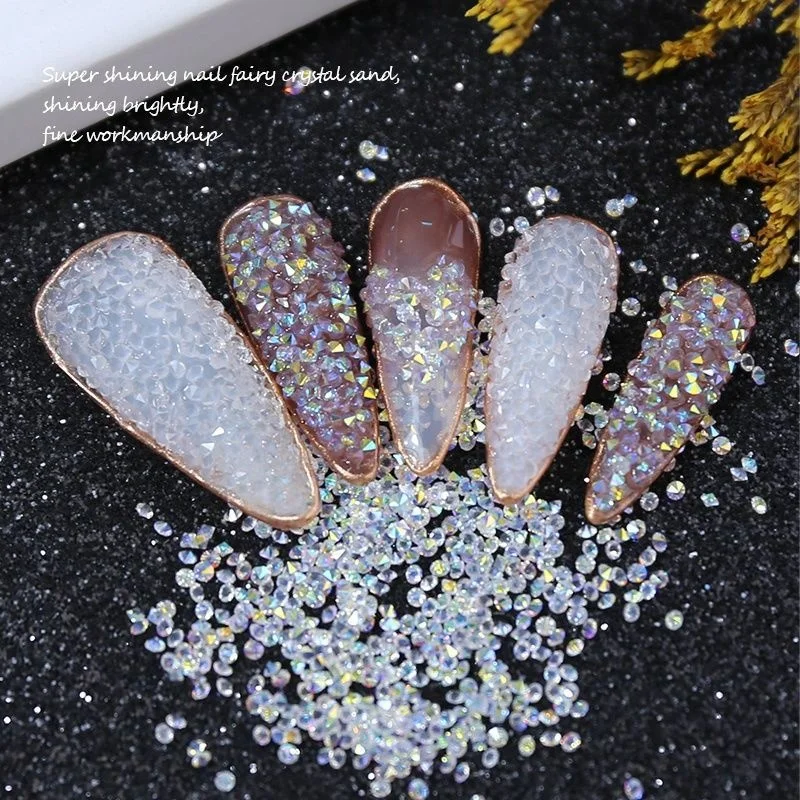 High Quality Glitter Pixie Nails Crystal Micro Beads AB Nail Stones Rhinestones Pixie Dust Rhinestone With Luxury Bottle
