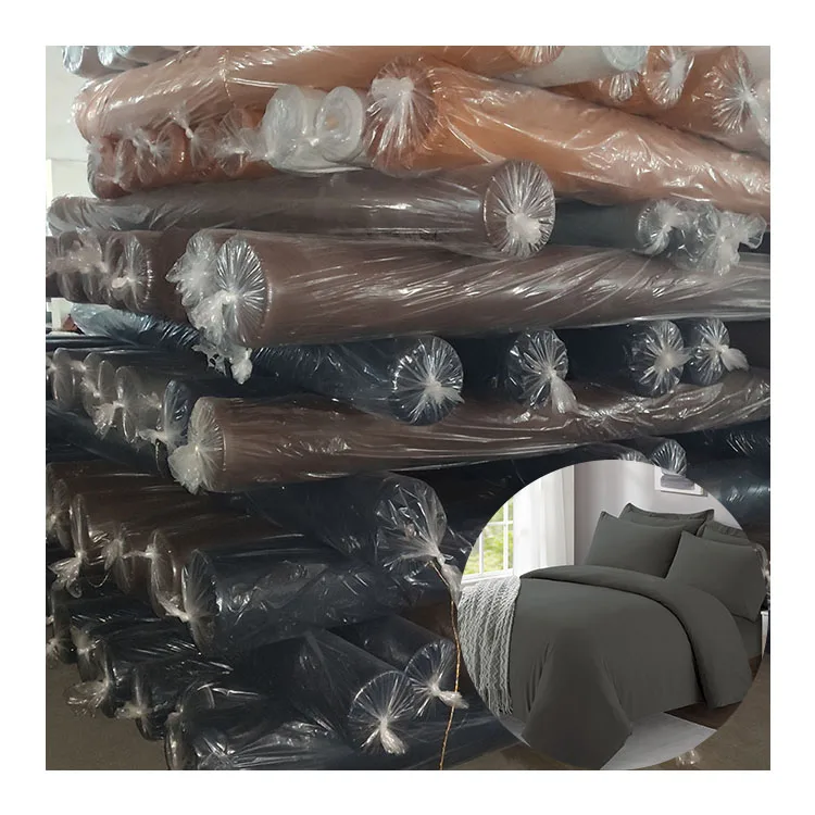 100% Microfiber fabric bedding textile raw material green color polyester dye fabric