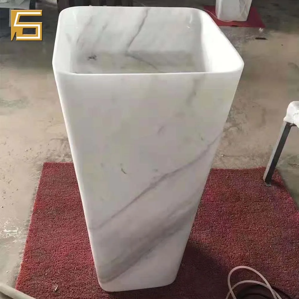 Marble Pattern Sink 2022 Latest Design white marble standing basin sink artistic design