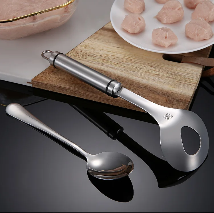 
Practical Stainless Steel Kitchen Non-Stick Creative Multipurpose Meatball Maker Mold Hanging Hole Design Spoon Gadget Tool 