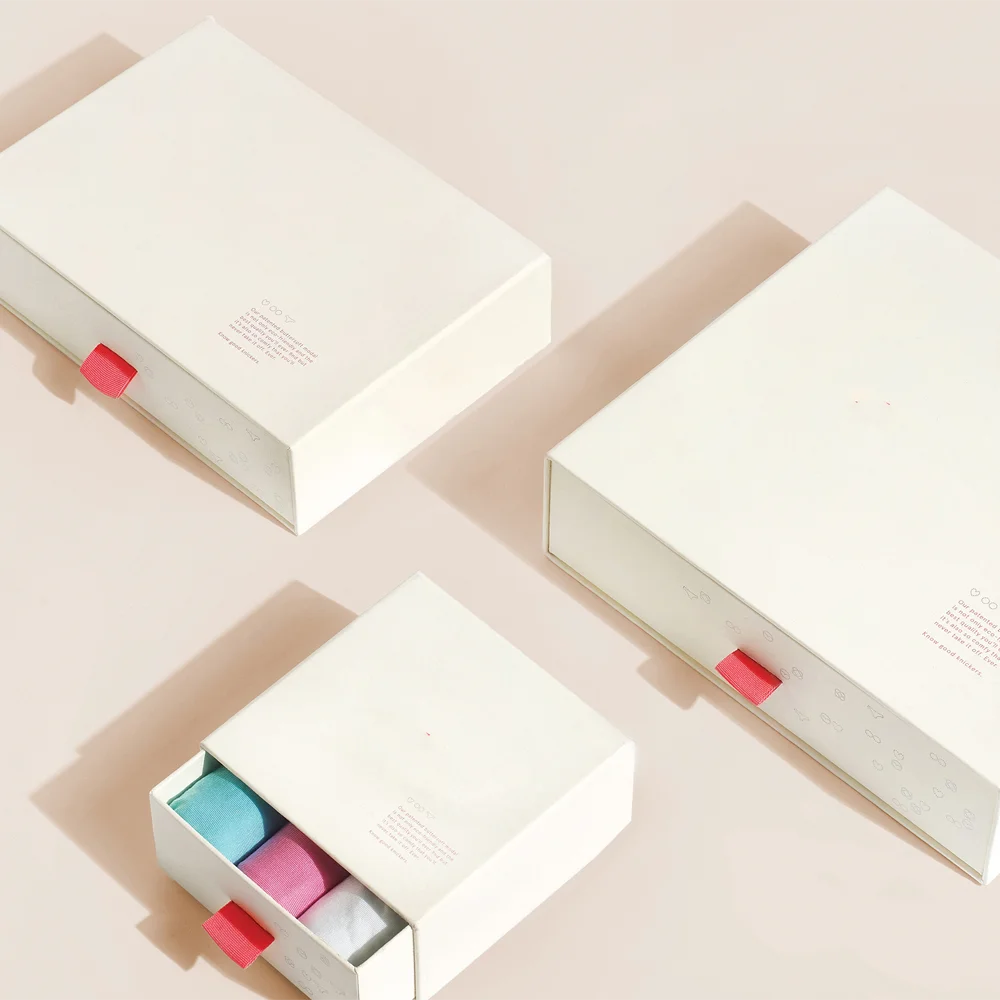 Custom Printing Hard Rigid Cardboard Luxury Sliding Gift Box With Ribbon Rope Gift Sleeve Drawer Box Packaging