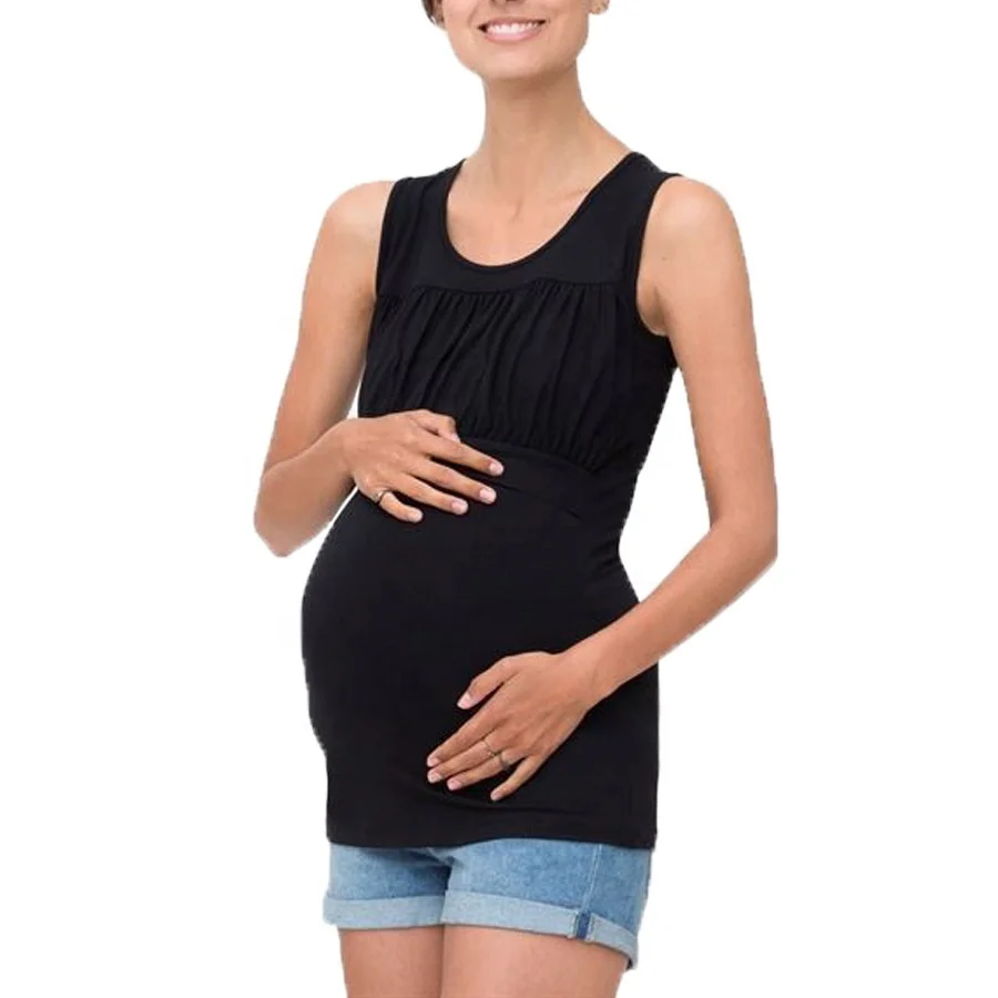 Женский многофункциональный однотонный жилет без рукавов, топ для кормления грудью