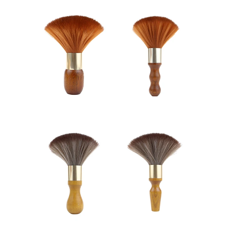 Neck Duster Brush Facial Cleaning cosmetic Hairbrush salon Soft Bristles Long Wooden Handle Hair clean Tools