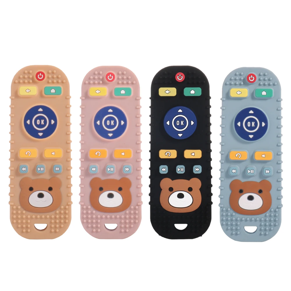 2024 Hot Sale Remote Control Shape Teethers Chewable Bpa Free Silicone Baby Teething Toys For Baby Toddler