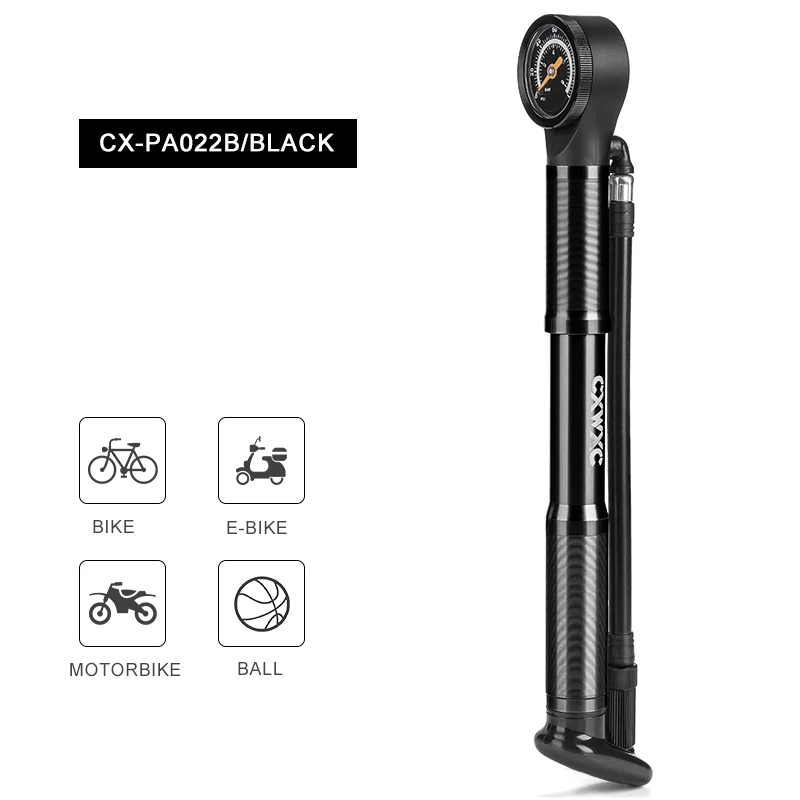 CXWXC Portable Bike Pump Bike Accessories Aluminum Alloy Mini Bicycle Pump with gauge