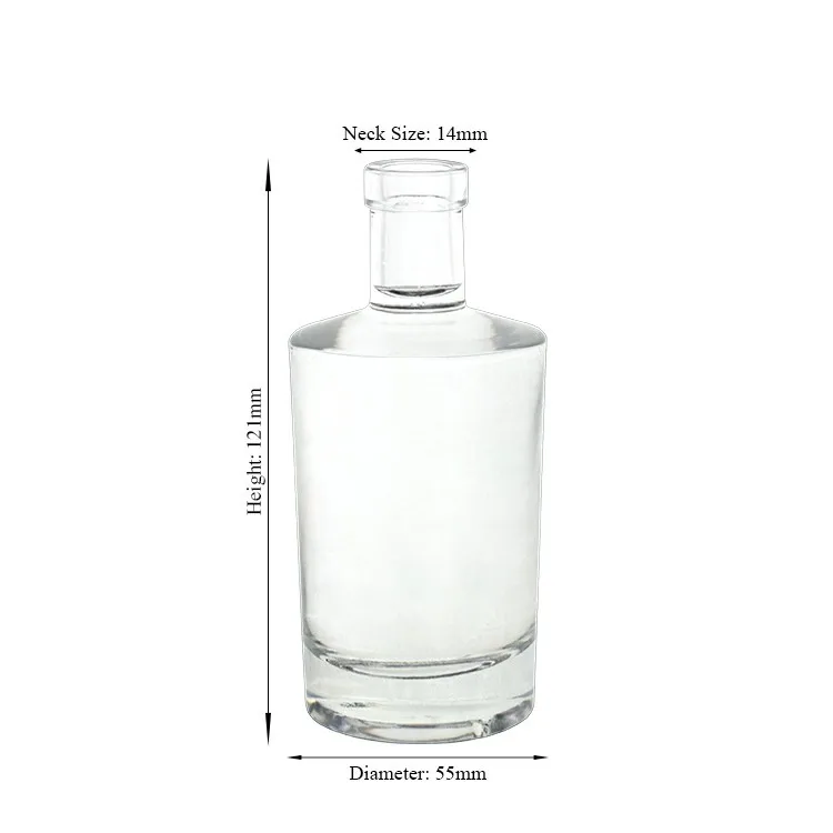 Stylish Brand New Glass Custom Color empty with cork caps mini bottle bottles of vodka