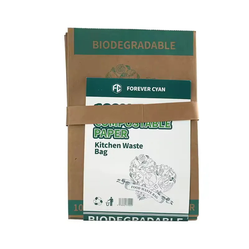 China Factory Supply Eco-friendly PLA Compostable Biodegradable Waterproof Oilproof Kraft Paper Bag With Logo