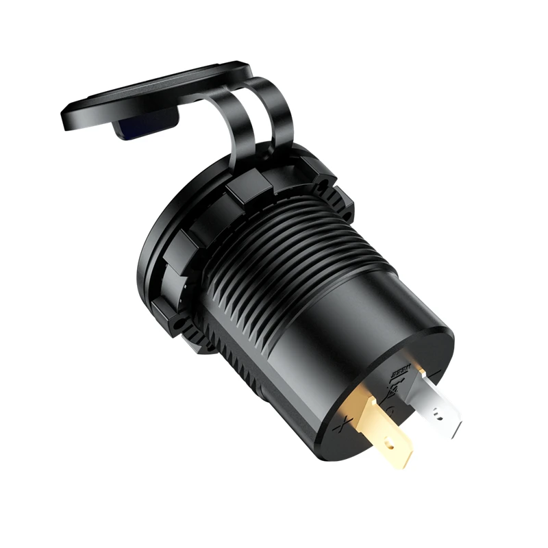 Fast Car Charger Equipped with USB-C PD and USB-A QC 3.0 On-Board Charger Socket Power Outlet with LED Switch