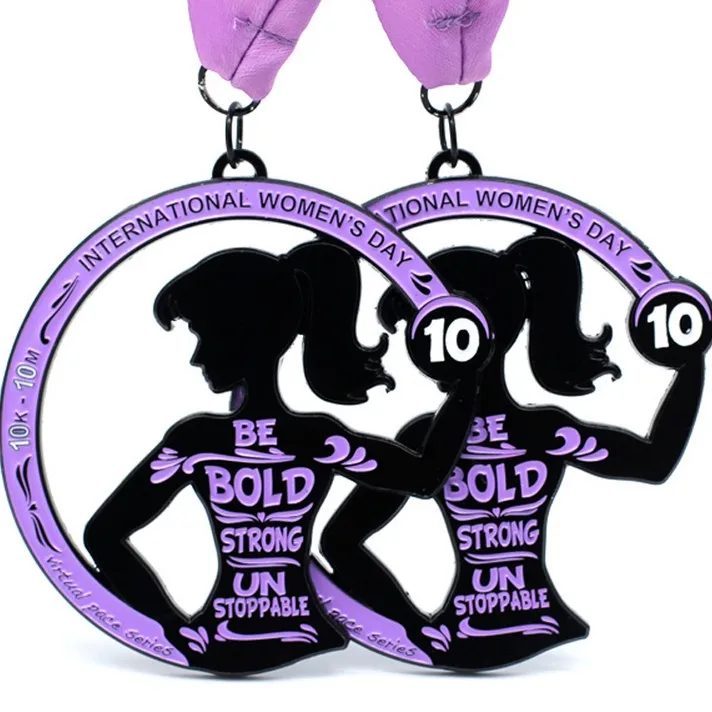 Free Samples Funny Trophies Awards Metal Women Racing Medal