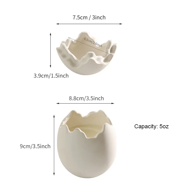 Silver Egg Shape Ceramic Candle Jar Ready to Ship