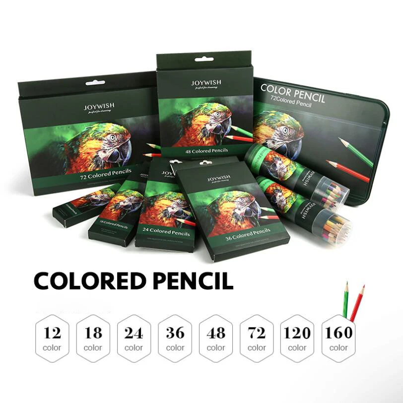  Wholesale 24 36 48 72 Oil Based Natural Colored Pencils Set Basswood For Adults and