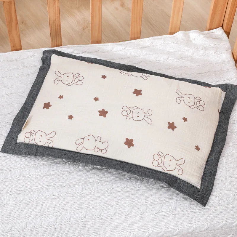 Wholesale Baby Sleeping Pillow 33*53cm Cotton Cartoon Pillow Buckwheat Shell Filled Comfortable Sleeping Baby Pillow