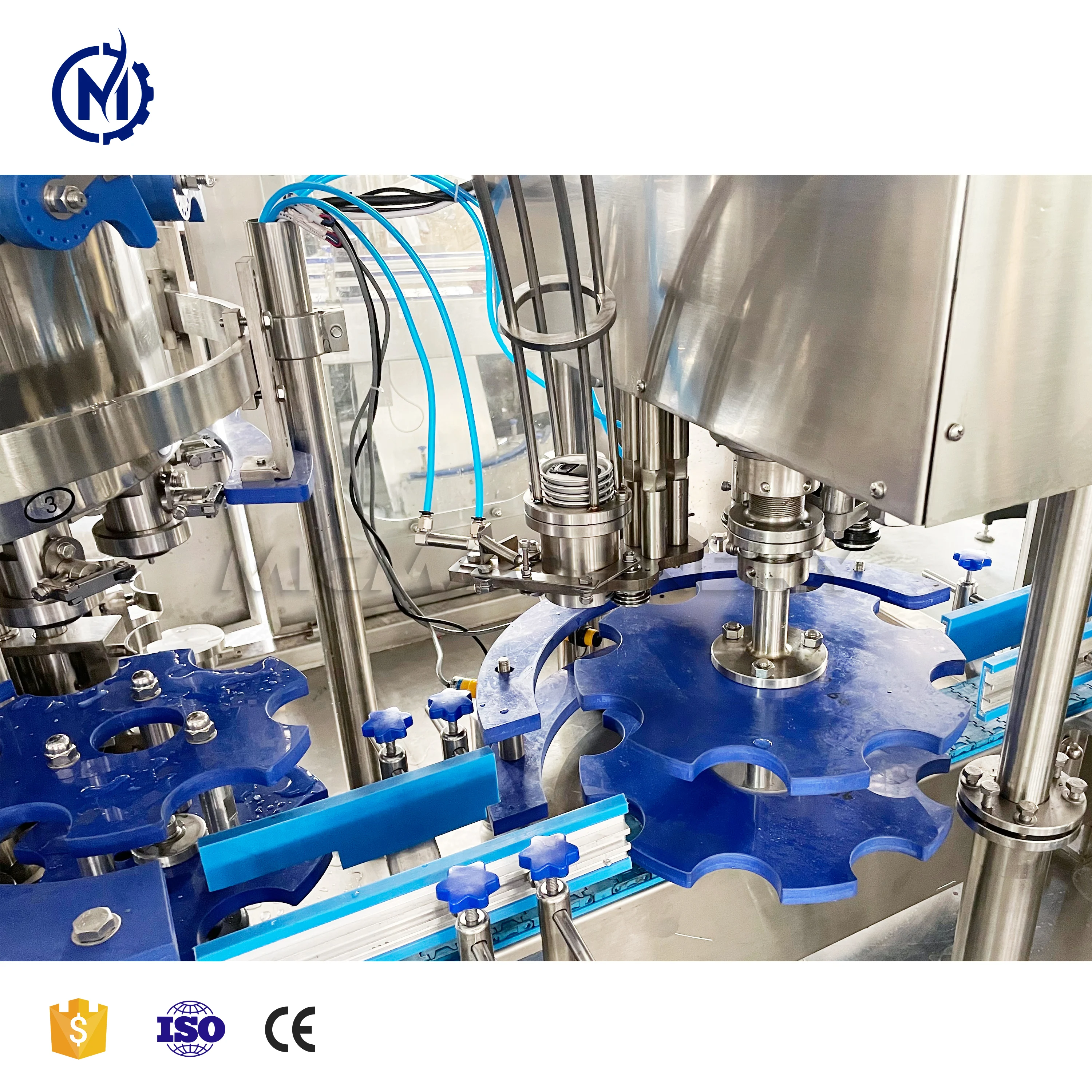 Automatic filler plant soda drink beer aluminum can filling machine for carbonated beverage