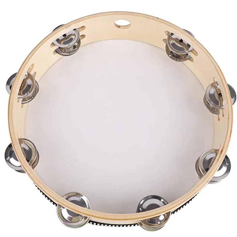 Hot selling custom logo Various Colors Adjustable  wooden tambourine musical instruments for kids toys