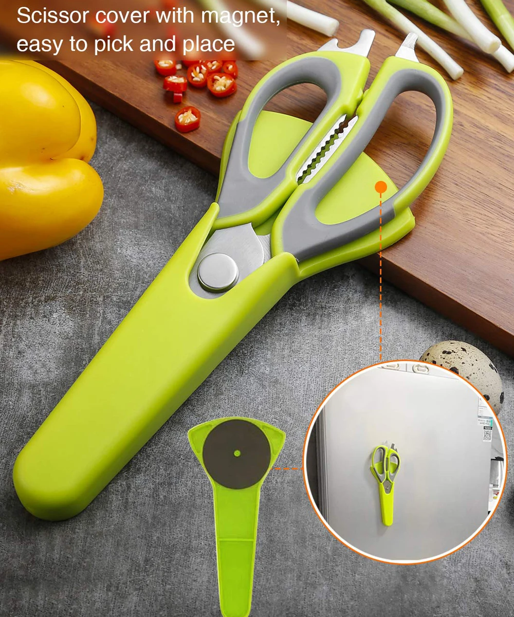 Household Heavy Duty 3Cr13 Stainless Steel with Magnetic Holder Multi-purpose Kitchen Scissors Kitchen Poultry Shears