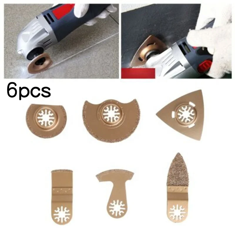 Carbide Oscillating Multi Tool Saw Blade For Tile Grout Mortar Concrete 6pcs/Set