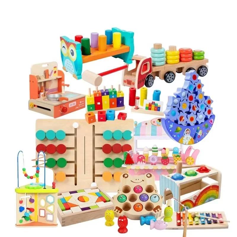 New Trending Wooden Baby Intellectual Development Toys Montessori Early Learning Educational Toys for 1 to 3-year-old Boys Girls