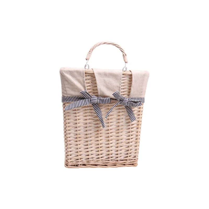 Hot Selling New Style High Quality Rectangular Decorative Wicker Storage Baskets Newspaper Basket