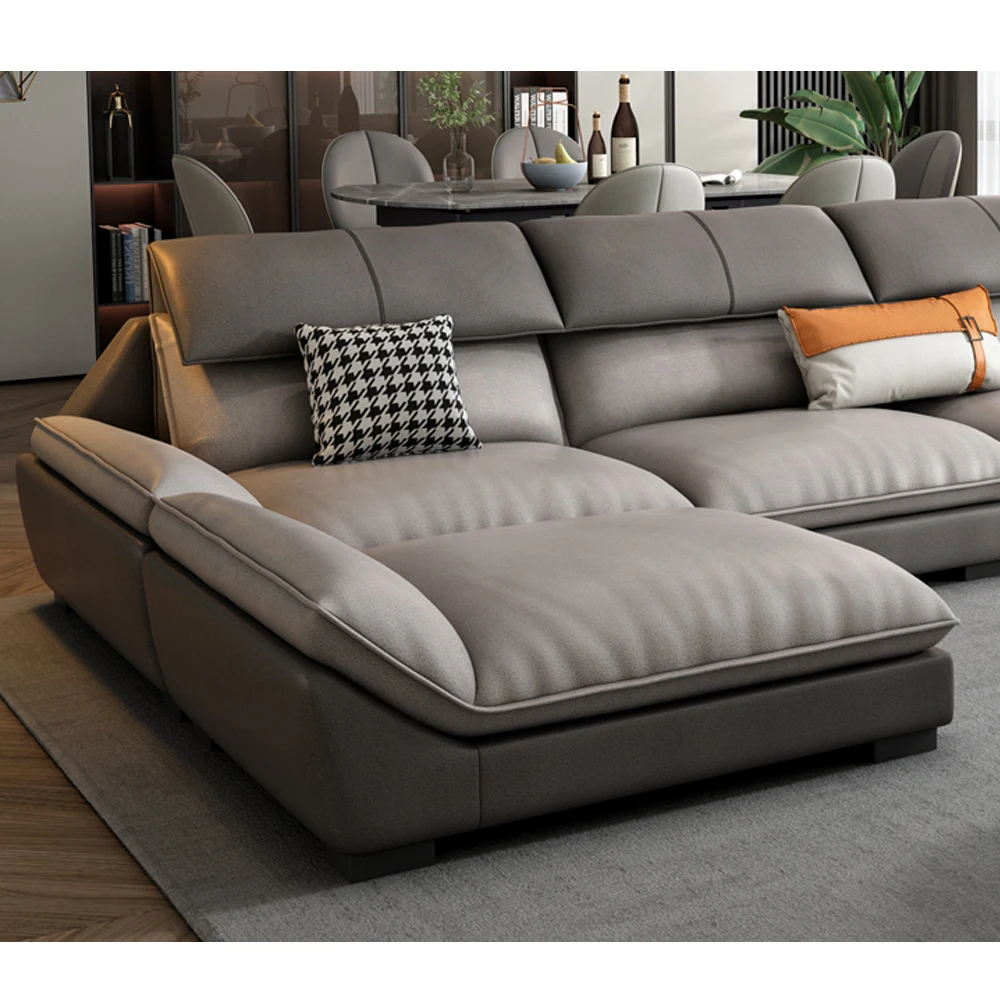 Latest Design Sectional Leather Italian Sofa Set Corner Couches Home Furniture Luxury Couch Living Room Sofas