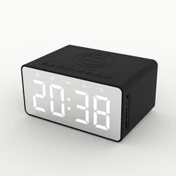 New Arrivals Phone Wireless Charger LED Digital Alarm Clock Blue tooth Stereo Speaker BT5.0 Version