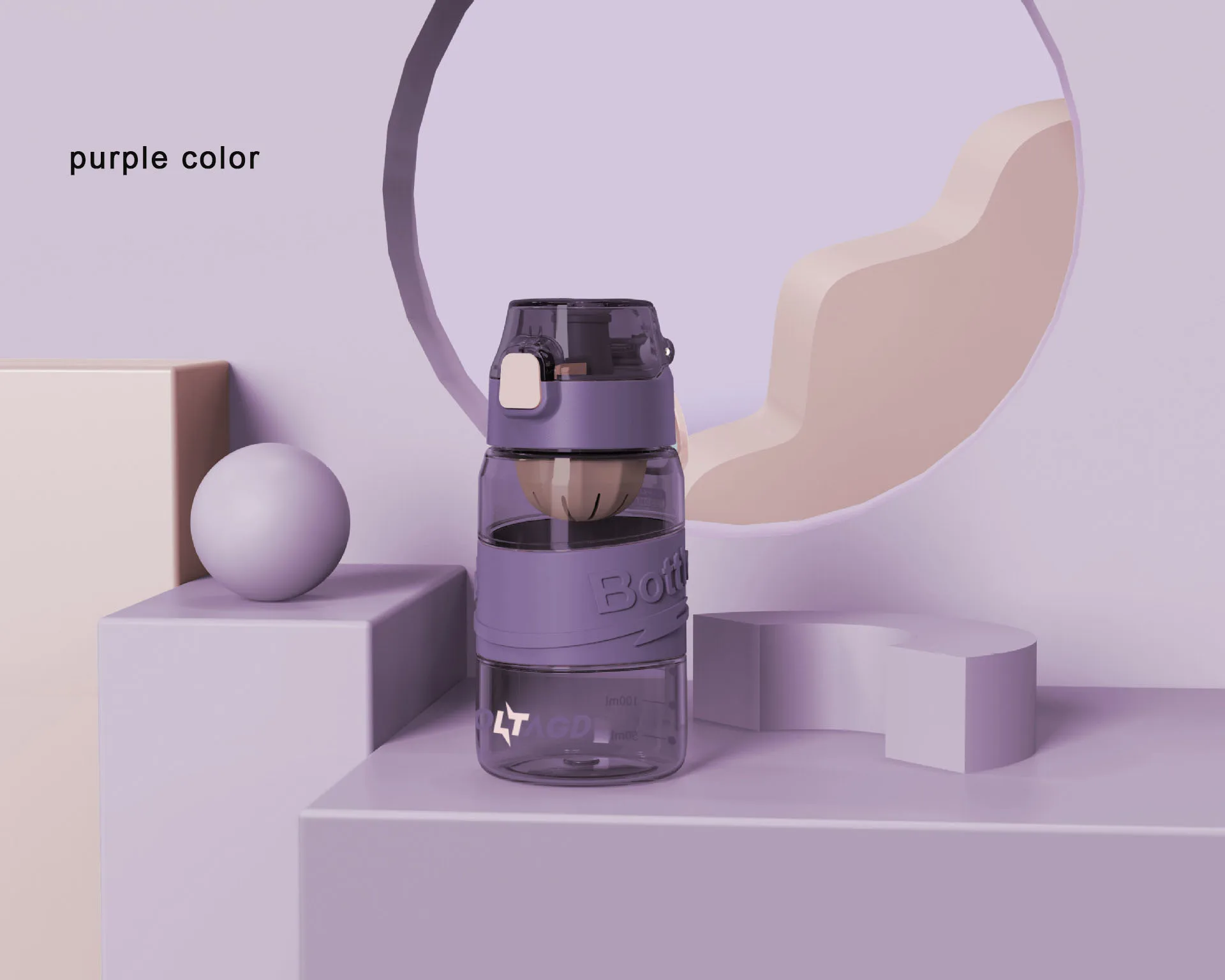 500ml 720ml 900ml PC plastic student drink water bottle with bounce cover and tea strainer large gym sport bottle