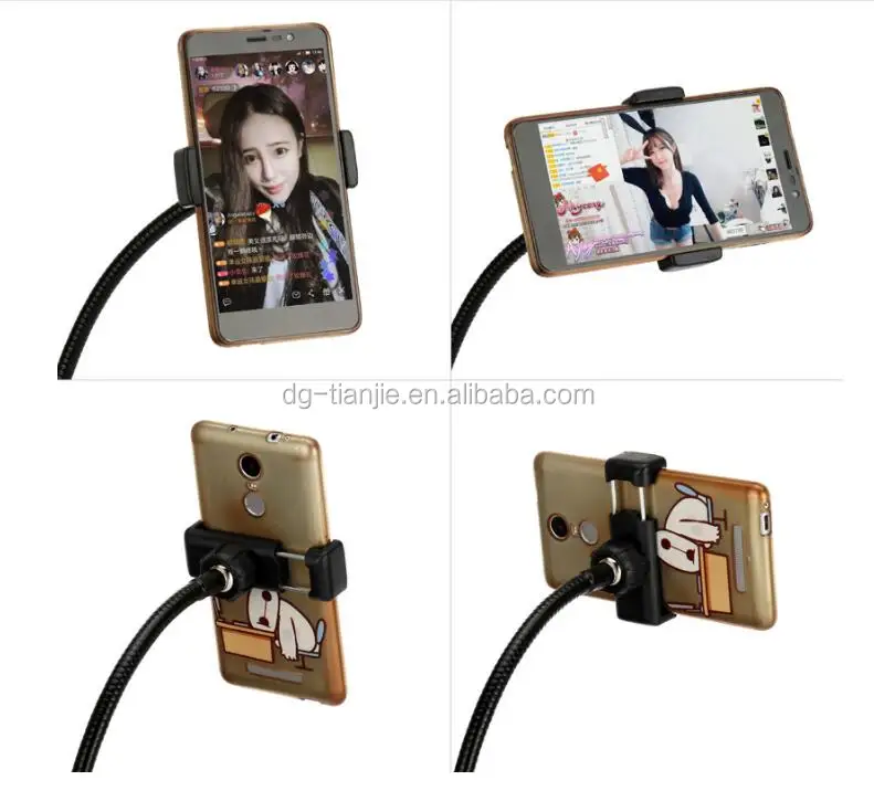 mobile phone, Microphone and light Gooseneck stand three-in-one bracket gooseneck phone holder