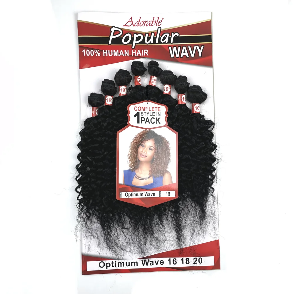 Adorable synthetic hair mix human hair , water wavec curly blend hair extension 8 bundles in a pack