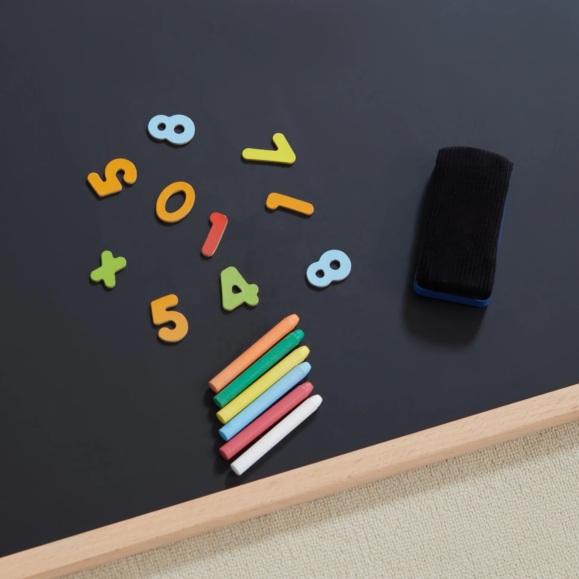 Asweets Kids Educational Toy  Wooden Stand Art Easel Drawing Board with  chalk board and Magnetic  for Creative Drawing