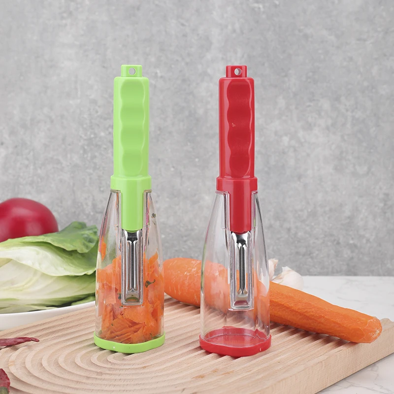New Arrival Fruit Vegetable Tools Stainless Steel Custom Logo Fruit Peeler Vegetable Peeler With Container