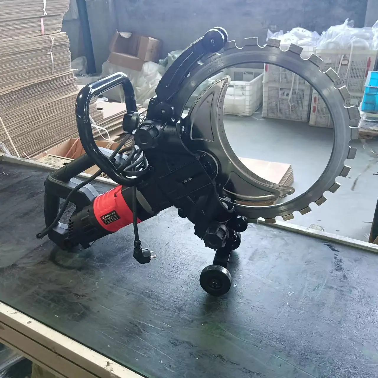 Portable Concrete Wall Cutting Groove Machine 500mm Diamond Blade Reinforced Concrete Floor Road Cutting Ring Saw