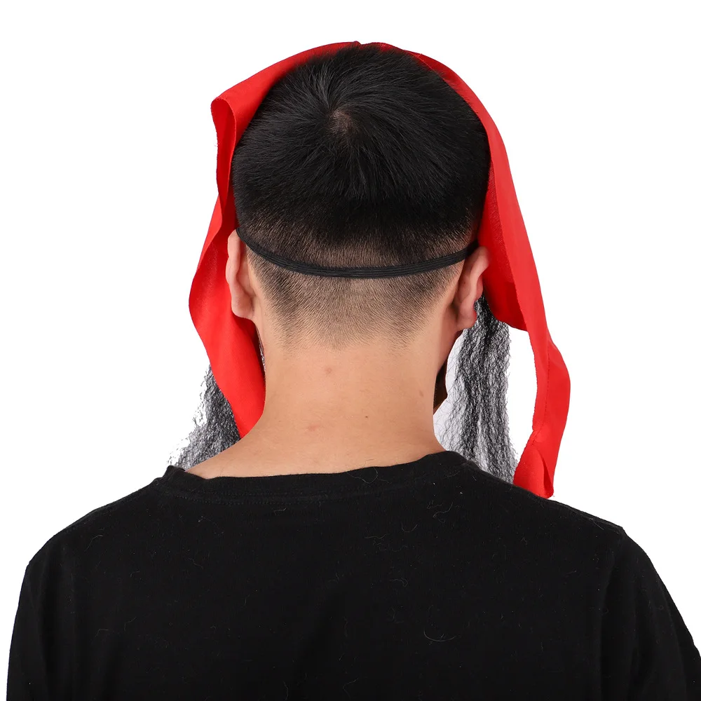 Spot new lifelike old man disguise masks horror scary red-faced one-eyed halloween pirates caribbean latex head mask with scarf