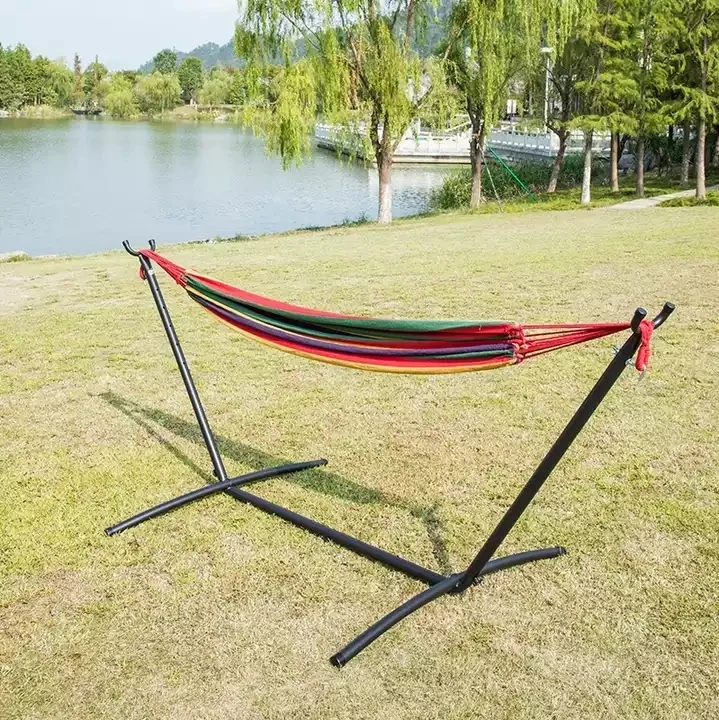 outdoor camping hammock hanging swing bed chair with collapsible Steel Stand and carry bag