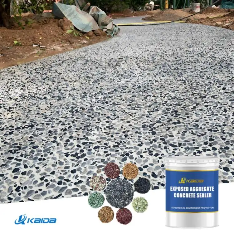 Environmentally Friendly Durable Wash Stone Aggregate Concrete Washed Stone Resin Paint for Walls and Floors