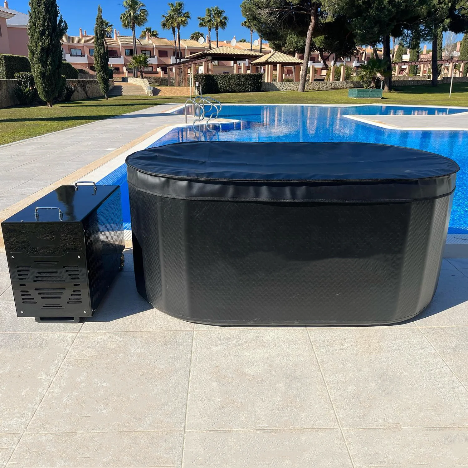 China Manufacturer Custom Size Water Chiller optional Ice Bath Inflatable Ice Bath Tub With Cooling+heating System cold plunge