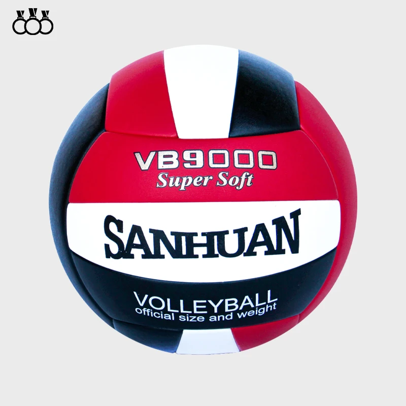 Sanhuan red white and black  volleyball ball custom weighted badminton post Leather ball Size 5/4 volleyball