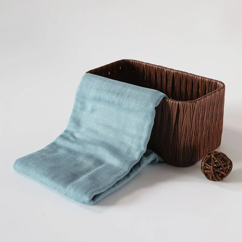 Solid Color 100% Organic Bamboo Cotton Blankets Baby Muslin Swaddle Wrap Baby 2-Layer Swaddle Blanket